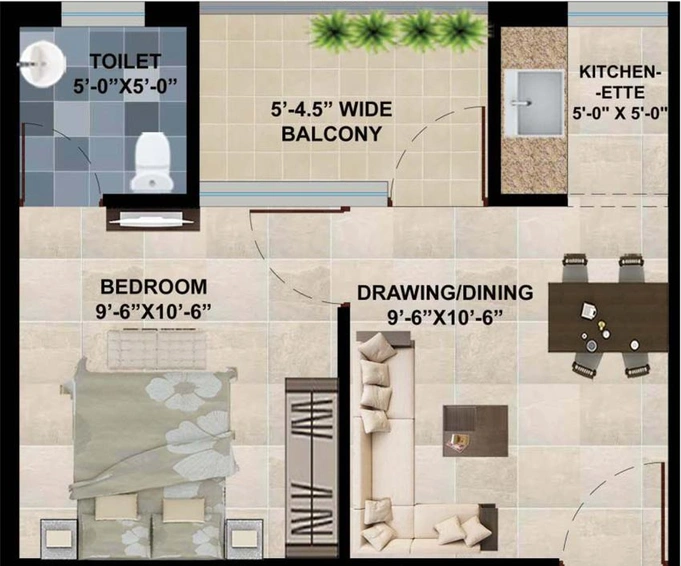 1 BHK Flat in Amayra City in Kharar, Chandigarh - Image 539001