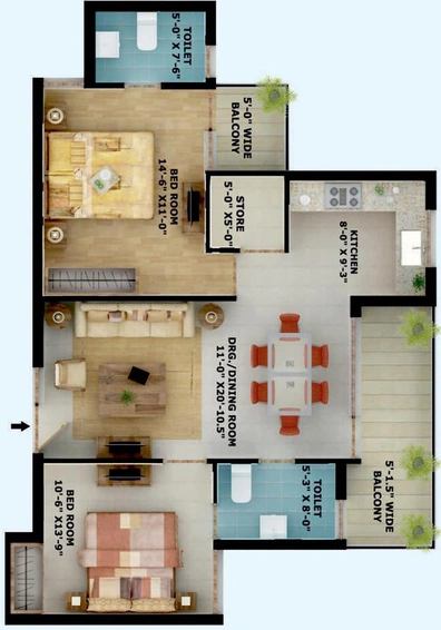 2 BHK Flat in Amayra Greens 2 in Kharar, Chandigarh - Image 538878
