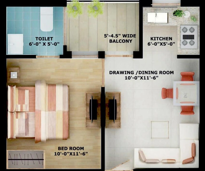 1 BHK Flat in Amayra Greens 2 in Kharar, Chandigarh - Image 538876