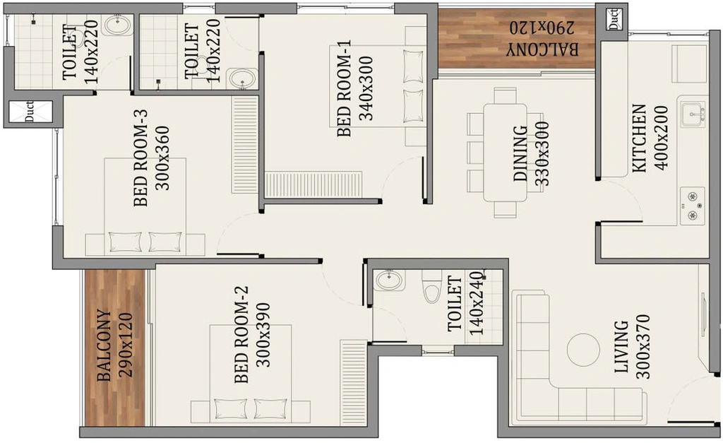 3 BHK Flat in Nanma Down Town in Edappally, Kochi - Image 538098