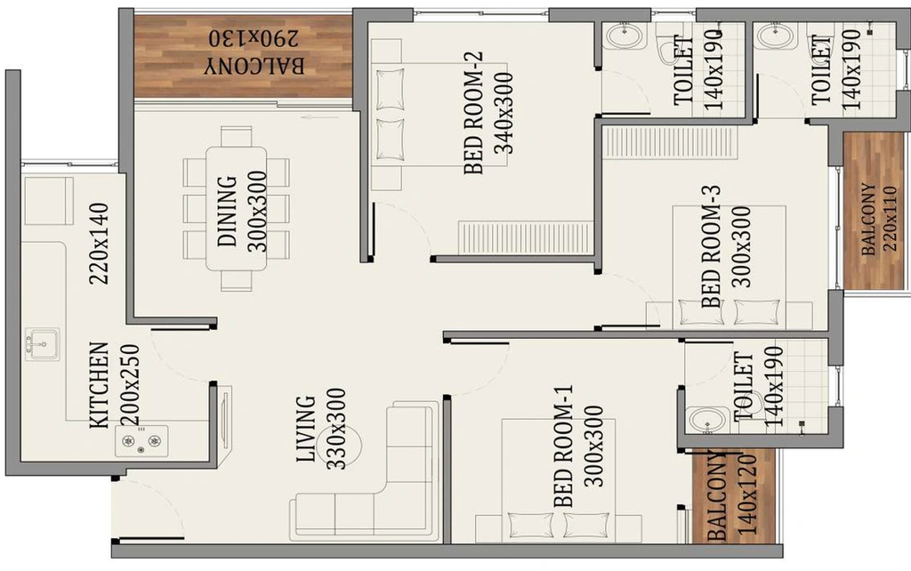 3 BHK Flat in Nanma Down Town in Edappally, Kochi - Image 538097