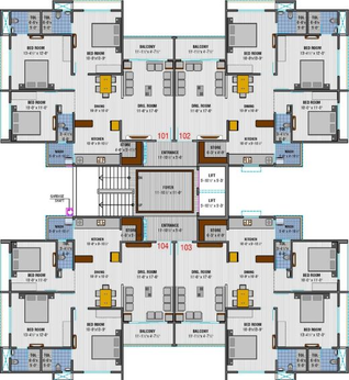 Floor Plan of BT Ajay Heights in Kalol, Gandhinagar - Image 63360