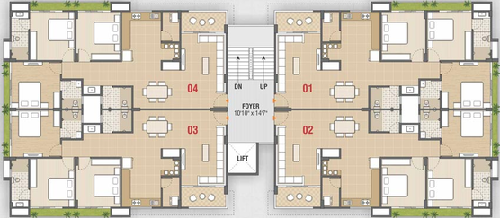 Floor Plan of Akshar Paradise in Sargasan, Gandhinagar - Image 64251