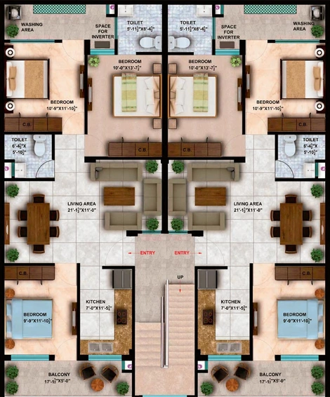 Floor Plan of Harmony Homes 3 in Zirakpur, Chandigarh - Image 61379