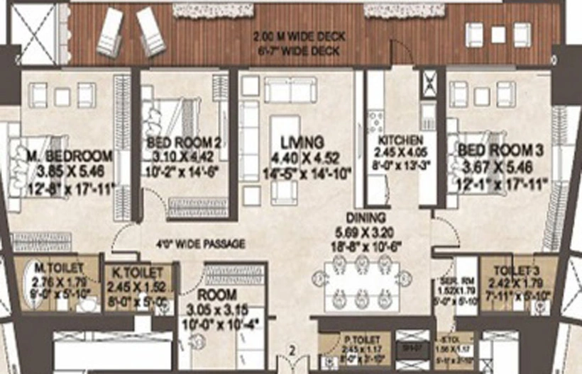 3 BHK Flat in Lokhandwala Minerva in Mahalaxmi, Mumbai - Image 695562