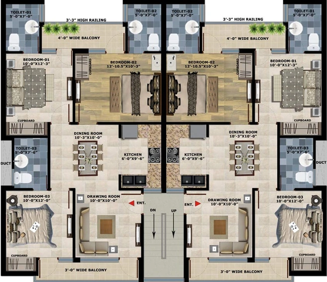 Floor Plan of Oasis Green in Zirakpur, Chandigarh - Image 61568