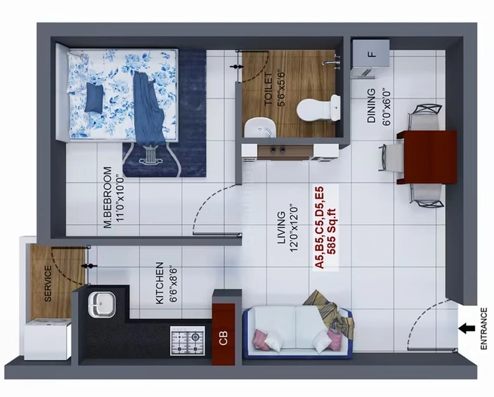 1 BHK Flat in The Nest Cultures in Sembakkam, Chennai - Image 529901