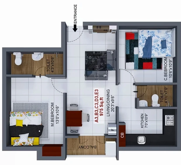 2 BHK Flat in The Nest Cultures in Sembakkam, Chennai - Image 529902