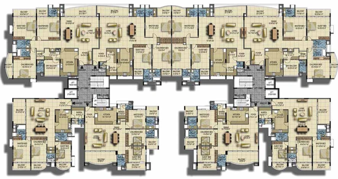 Floor Plan of Purva Oceana in Marine Drive, Kochi - Image 61168