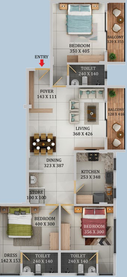 3 BHK Flat in Trinity Prominence in Vennala, Kochi - Image 539033