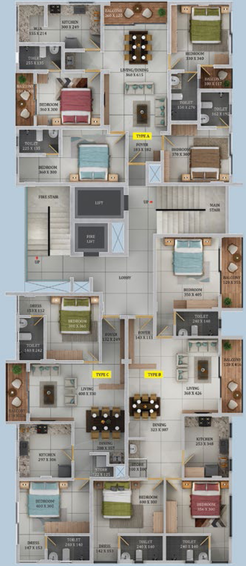 Floor Plan of Trinity Prominence in Vennala, Kochi - Image 61468