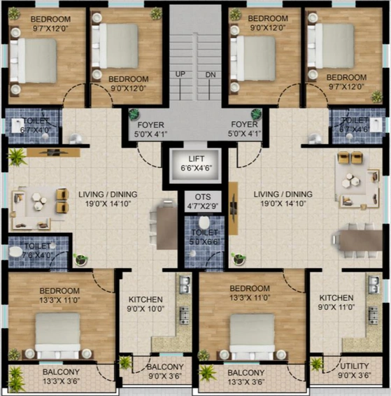 Floor Plan of Sri Sastha Elanza in Vengaivasal, Chennai - Image 59878