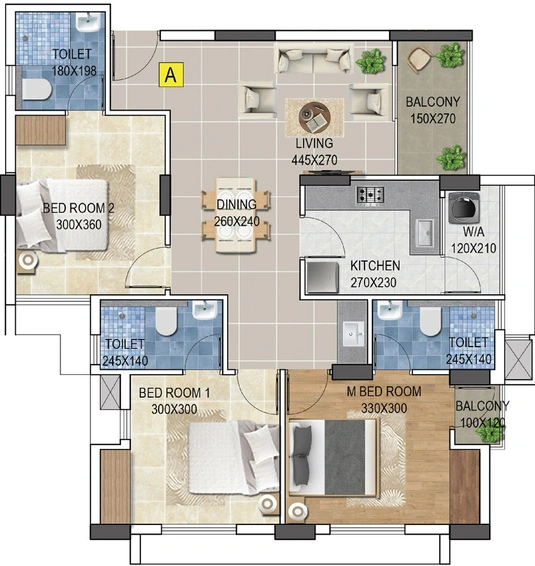 3 BHK Flat in Veegaland Green Fort in Thrippunithura, Kochi - Image 539043