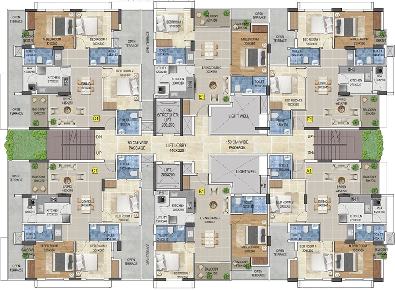 Floor Plan of Veegaland Green Fort in Thrippunithura, Kochi - Image 61481