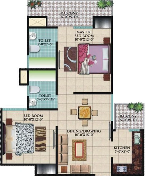 2 BHK Flat in KDP Pushti Homes in NH 24, Ghaziabad - Image 546189