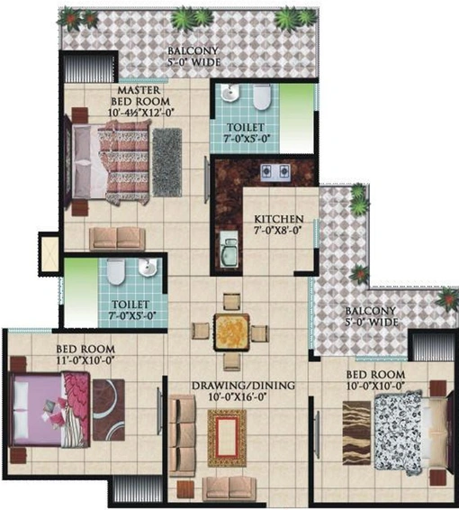 3 BHK Flat in KDP Pushti Homes in NH 24, Ghaziabad - Image 546190