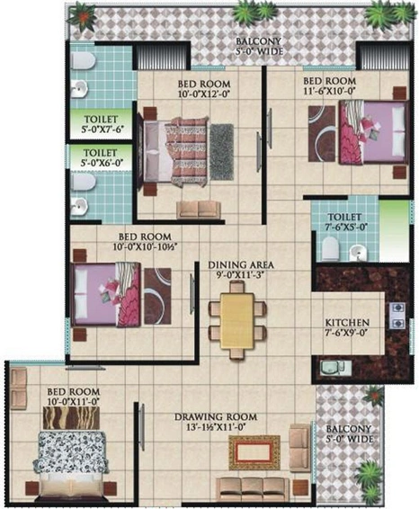 4 BHK Flat in KDP Pushti Homes in NH 24, Ghaziabad - Image 546191