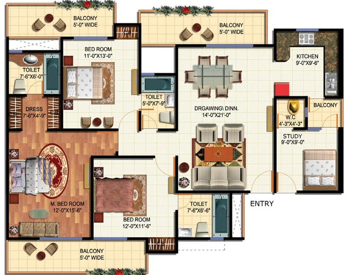 3 BHK Flat in Rudra Sera Bella in Indirapuram, Ghaziabad - Image 536393