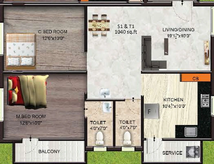 2 BHK Flat in The Nest Gaura in Selaiyur, Chennai - Image 530482