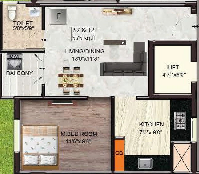 1 BHK Flat in The Nest Gaura in Selaiyur, Chennai - Image 530480