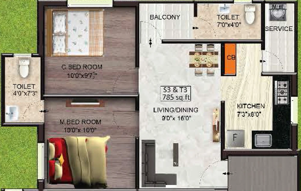 2 BHK Flat in The Nest Gaura in Selaiyur, Chennai - Image 530481
