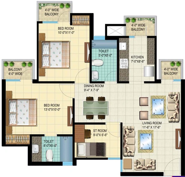 5 BHK Flat in Solitairian Paradise in Raj Nagar Extension, Ghaziabad - Image 530548