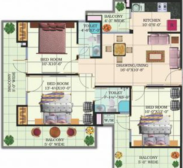 3 BHK Flat in Windsor Premium Tower in Raj Nagar Extension, Ghaziabad - Image 536456