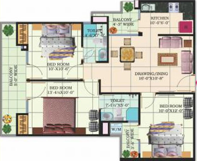3 BHK Flat in Windsor Premium Tower in Raj Nagar Extension, Ghaziabad - Image 536454