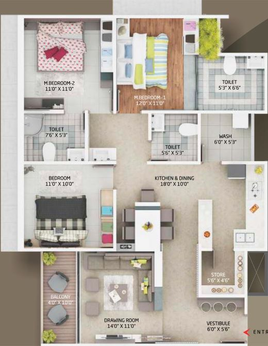 3 BHK Flat in Shree Luvkush 4 in Raysan, Gandhinagar - Image 550436