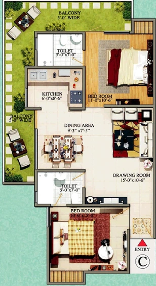2 BHK Flat in Dhanversha Laurel Next in Raj Nagar Extension, Ghaziabad - Image 620776
