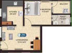 1 BHK Flat in The Nest Elite in Sholinganallur, Chennai - Image 534079