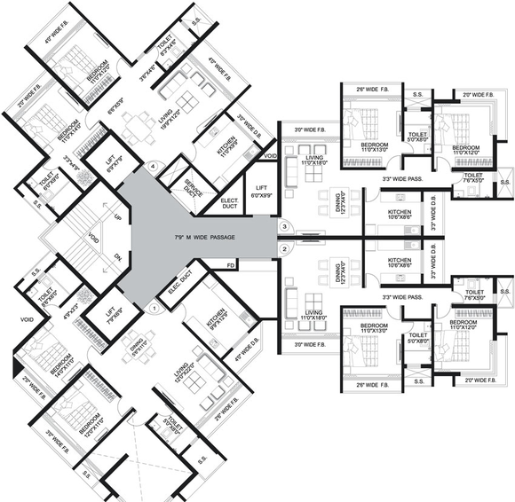 Floor Plan of RNA NG Eclat in Andheri West, Mumbai - Image 21501