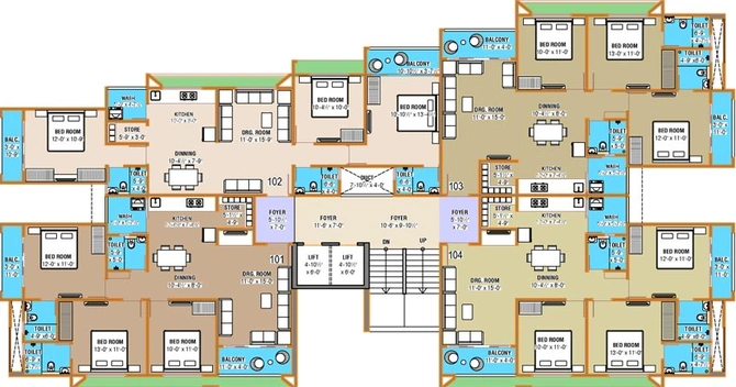 Floor Plan of BT Vinayak Heights in Kalol, Gandhinagar - Image 63377