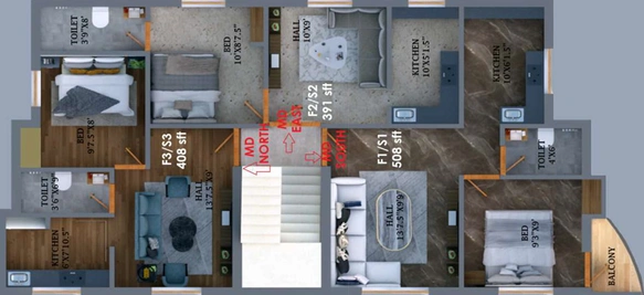 Floor Plan of Crest Royden in Anakaputhur, Chennai - Image 60291