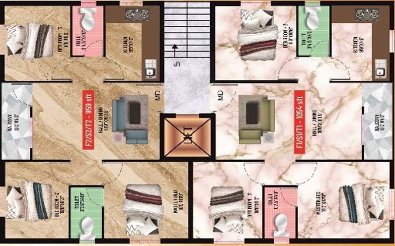 Floor Plan of Crest Yasha in Anakaputhur, Chennai - Image 60297