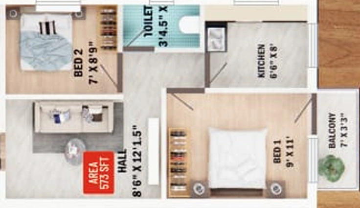 2 BHK Flat in Crest Brooks in Anakaputhur, Chennai - Image 531452