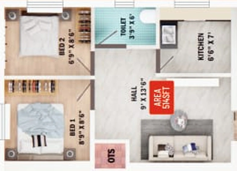 2 BHK Flat in Crest Brooks in Anakaputhur, Chennai - Image 531451