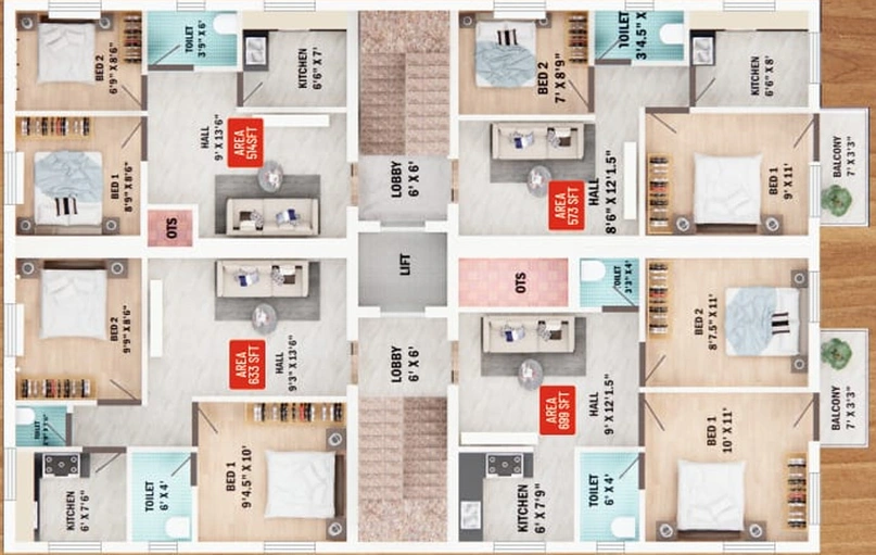 Floor Plan of Crest Brooks in Anakaputhur, Chennai - Image 60040