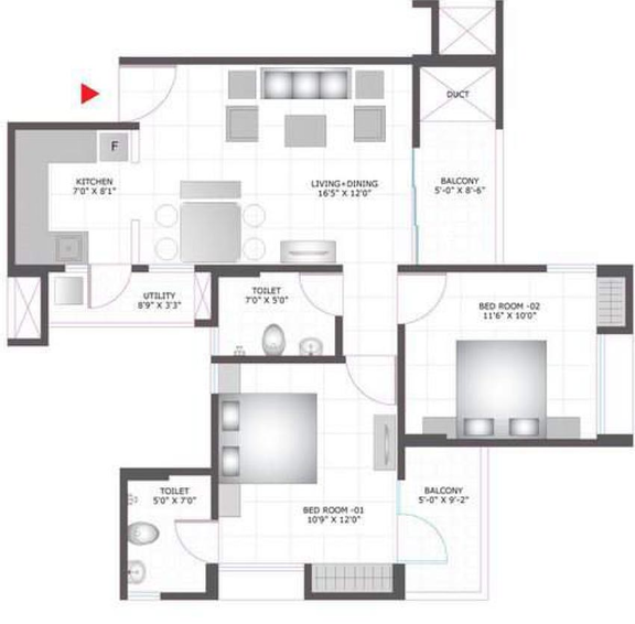 2 BHK Flat in BCC Bharat City in Bhopura, Ghaziabad - Image 741301