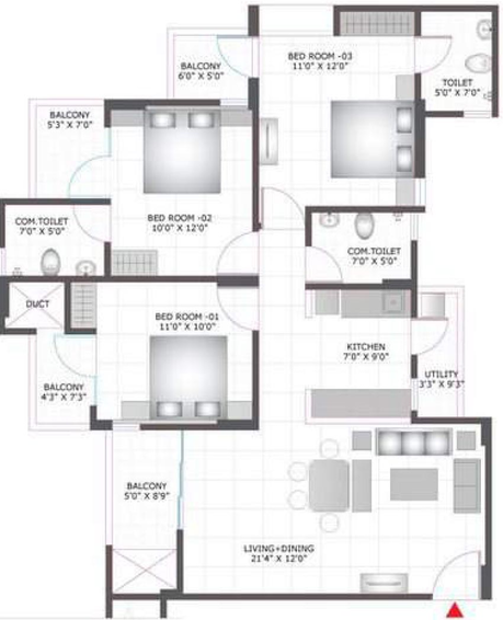 3 BHK Flat in BCC Bharat City in Bhopura, Ghaziabad - Image 741303