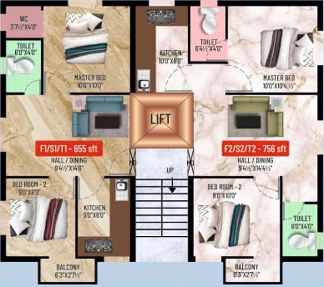 Floor Plan of Crest Woodrow in Anakaputhur, Chennai - Image 60047