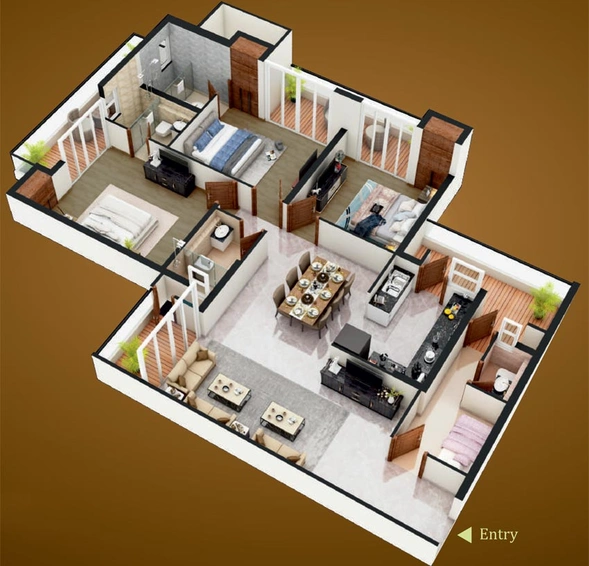 3 BHK Flat in Nirala The Element in Siddhartha Vihar, Ghaziabad - Image 735395