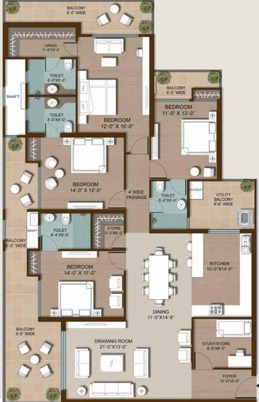 4 BHK Flat in Attalika - Ramprastha Greens in Vaishali, Ghaziabad - Image 538552