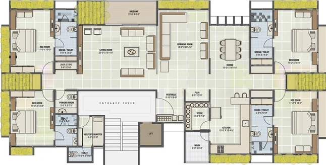 4 BHK Flat in Uma Mahalaxmi Royal Palace in Kudasan, Gandhinagar - Image 548952