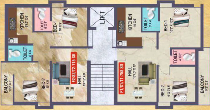 Floor Plan of Crest Tayden in Anakaputhur, Chennai - Image 60054