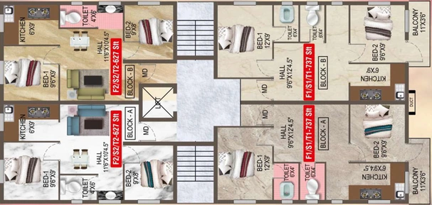 Floor Plan of Crest Shine in Anakaputhur, Chennai - Image 60343