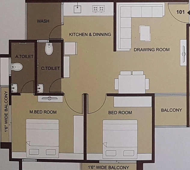 2 BHK Flat in Shreeji River Greens in Pethapur, Gandhinagar - Image 553293