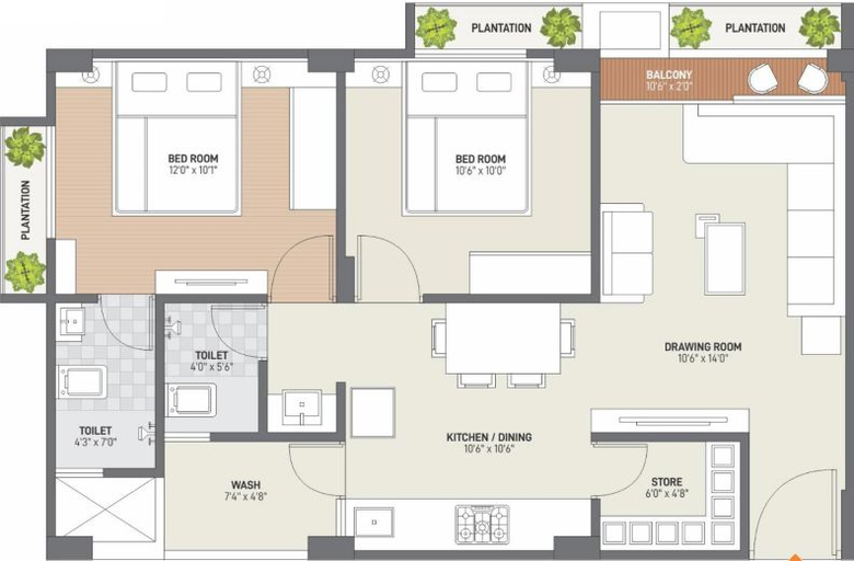 2 BHK Flat in Uma Mahalaxmi Rivasa in Pethapur, Gandhinagar - Image 553307