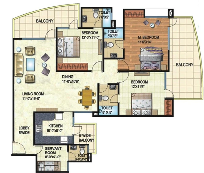 3 BHK Flat in Angel Mercury in Indirapuram, Ghaziabad - Image 534420