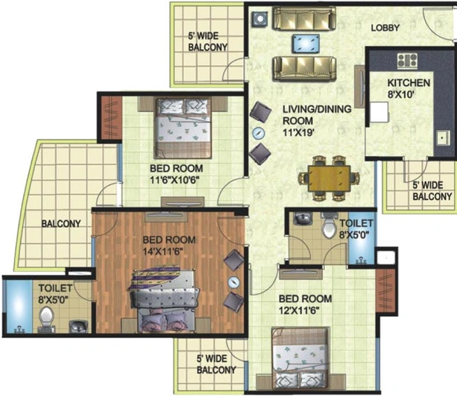 3 BHK Flat in Angel Mercury in Indirapuram, Ghaziabad - Image 534418